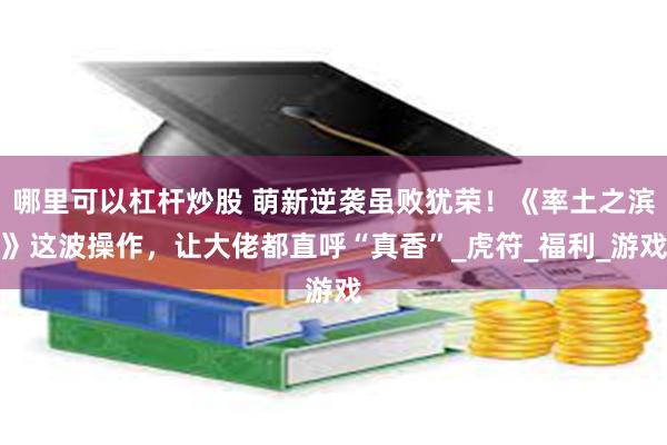哪里可以杠杆炒股 萌新逆袭虽败犹荣！《率土之滨》这波操作，让大佬都直呼“真香”_虎符_福利_游戏