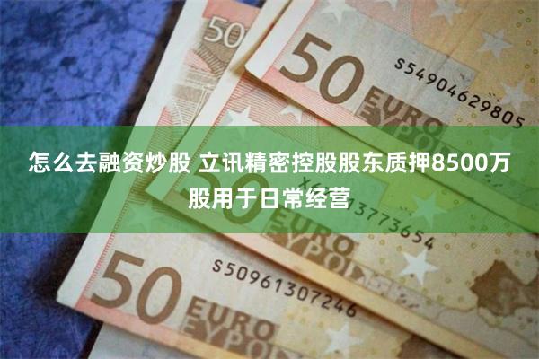 怎么去融资炒股 立讯精密控股股东质押8500万股用于日常经营